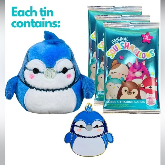 Squishmallow BABS the BLUE BIRD COLLECTOR’S TIN NEW UNOPENED - Picture 5 of 5